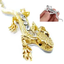 Or 3D - cristal gecko - autocollant en métal